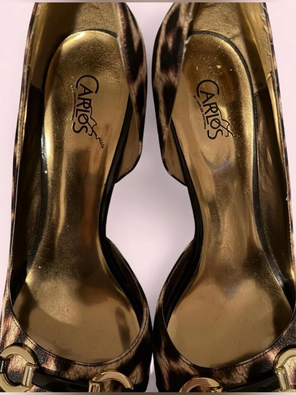 Y2K leopard print peep toe heels